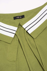 Contrast Linen Asymmetrical Tie-Up Straight Leg Pants
