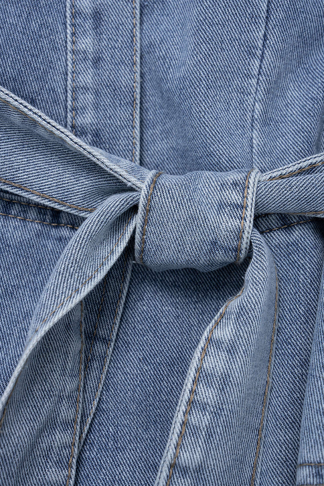 Denim Tie-Up Long Sleeve Shirt