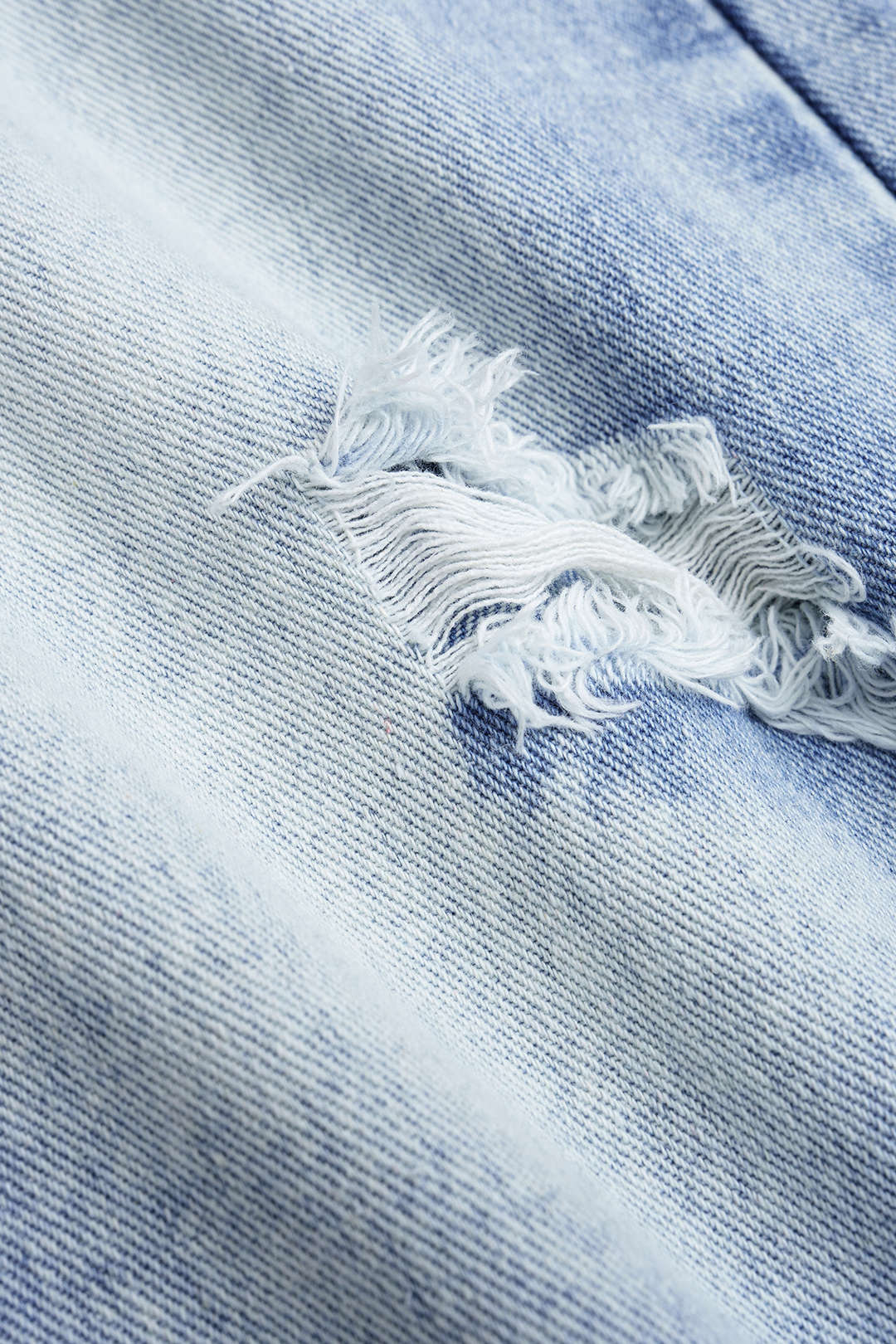 Denim Ripped Straight Leg Jeans