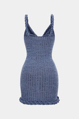 Cowl Neck Twist Knot Sleeveless Mini Dress