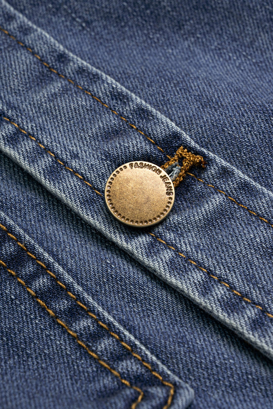 Denim Button Pocket Short Sleeve Shirt And Skirt Set