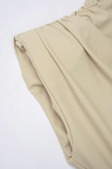 Belted Tie Back Shoulder Pads Sleeveless Mini Dress