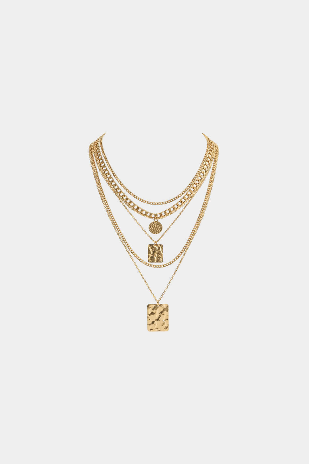 Alloy Multi-Layer Geometric Necklace
