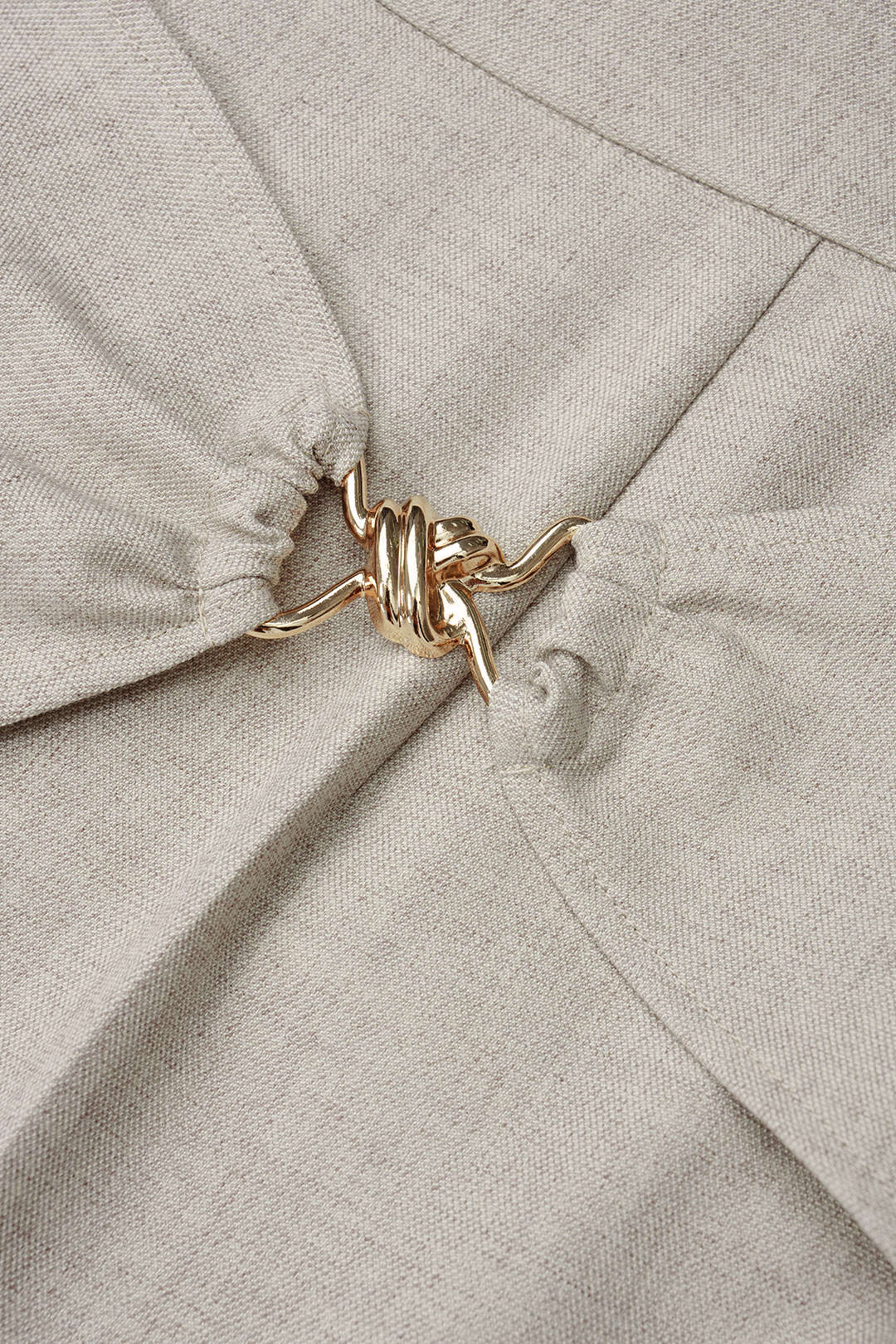 Asymmetrical Metallic Straight  Leg  Pants