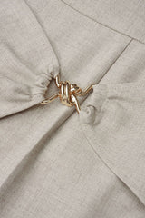 Asymmetrical Metallic Straight  Leg  Pants