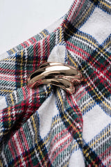 Contrast Plaid Print Asymmetrical High Waist Mini Skirt