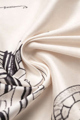 Artistic Print Stain Drawstring Asymmetrical Ruched Skirt