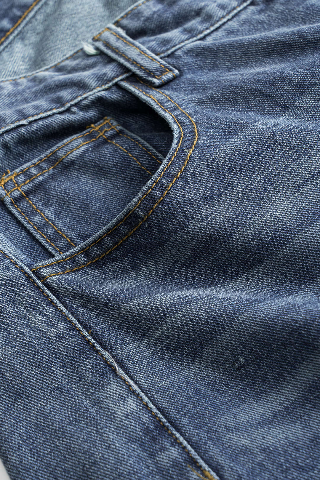 Denim Asymmetrical High Waist Straight Leg Jeans