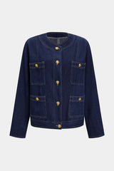 Denim Metallic Button Pocket Outerwear