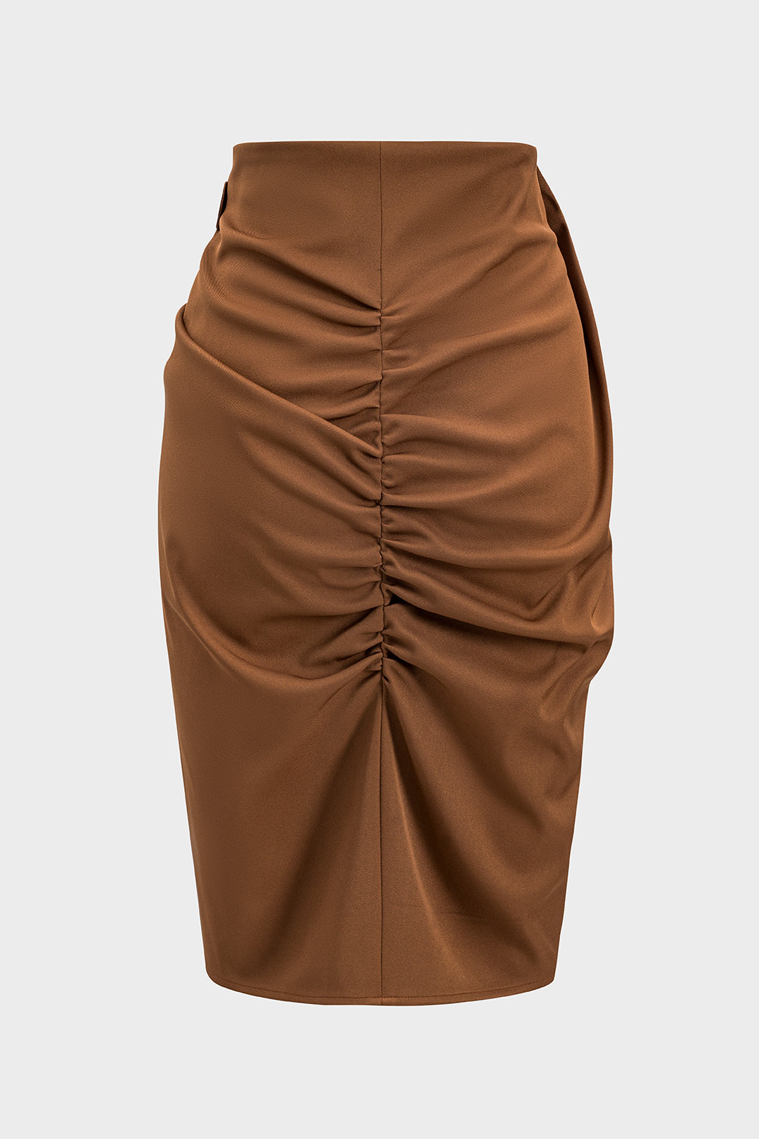 Asymmetry Belt Ruched Midi Skirt