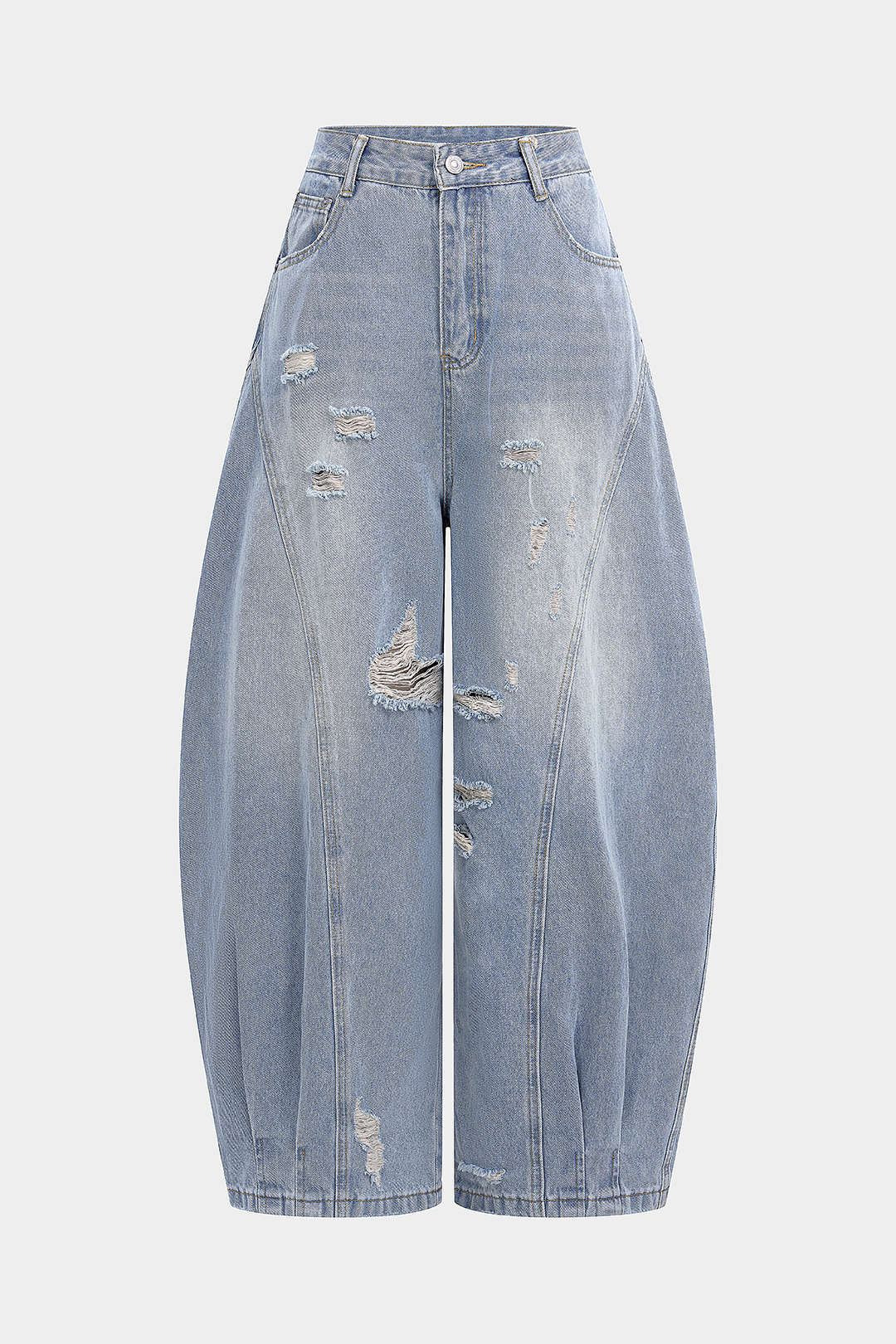 Denim Ripped Wide Leg Jeans