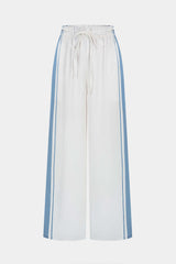 Contrast Satin Tie-Up Wide Leg Pants