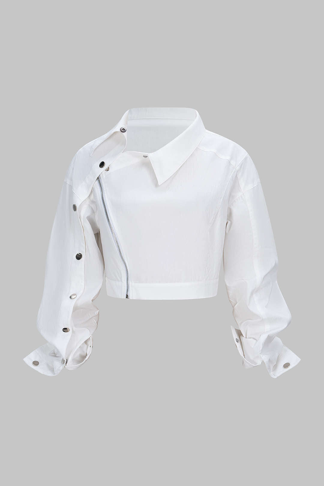 Asymmetrical Zipper Long-Sleeve Shirt