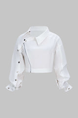 Asymmetrical Zipper Long-Sleeve Shirt