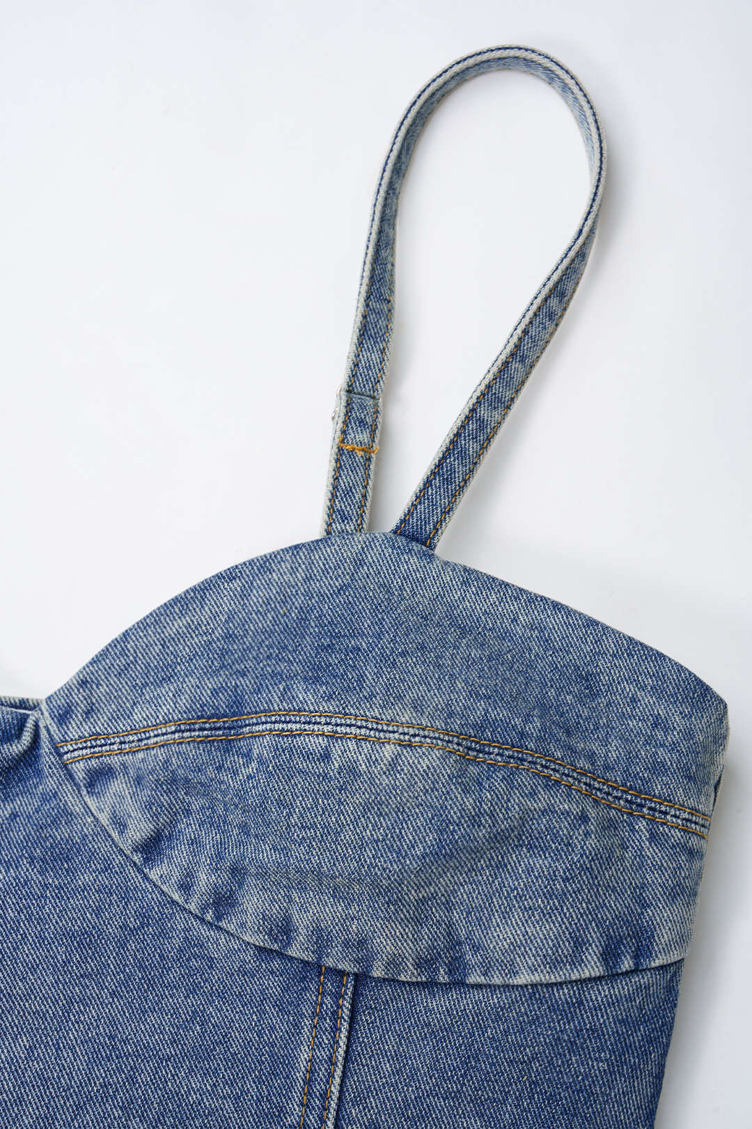 Denim Patchwork Backless Cami Top