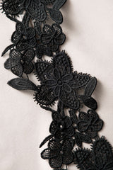 Asymmetric Lace Panel Midi Dress