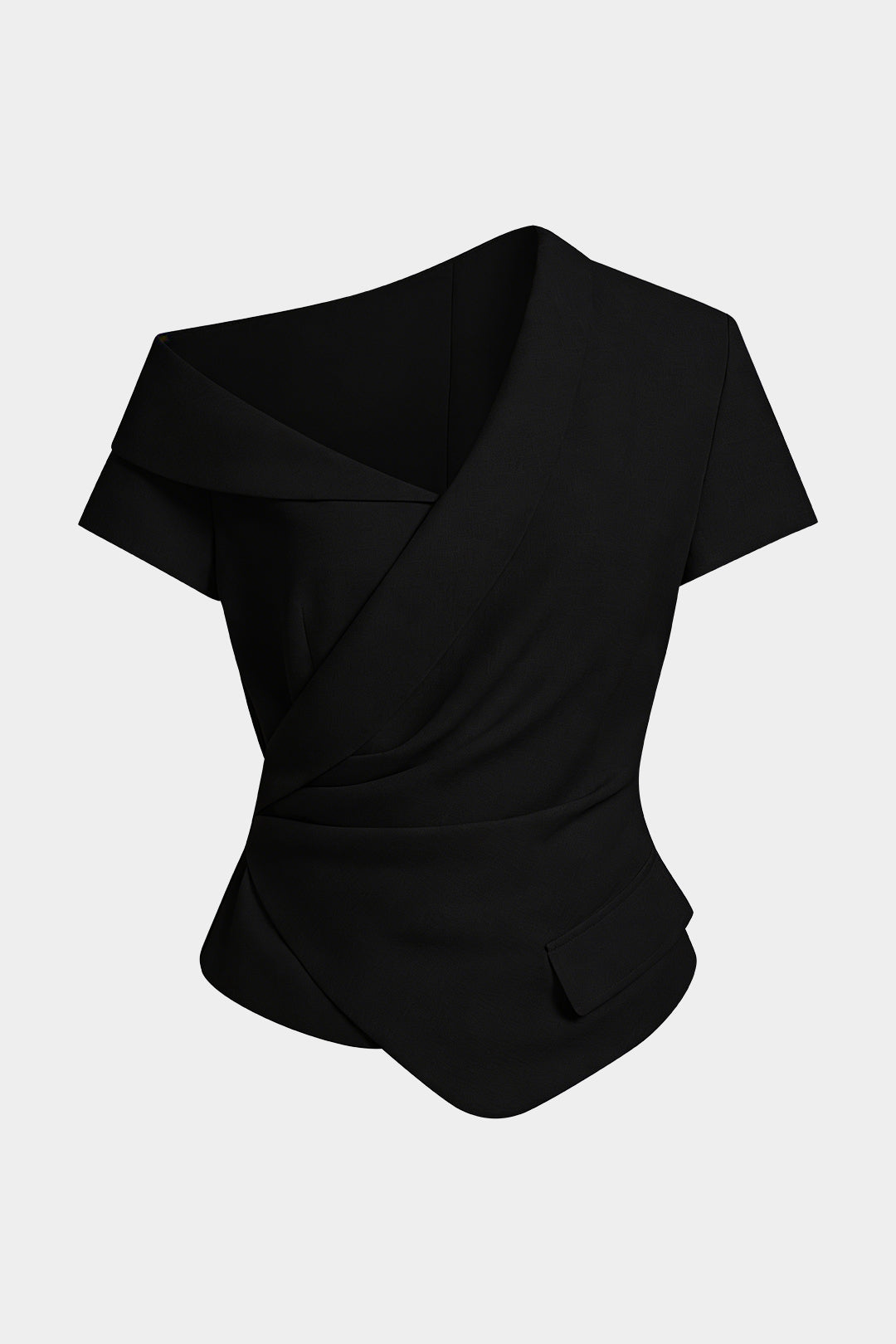 Asymmetrical One Shoulder Ruched Top