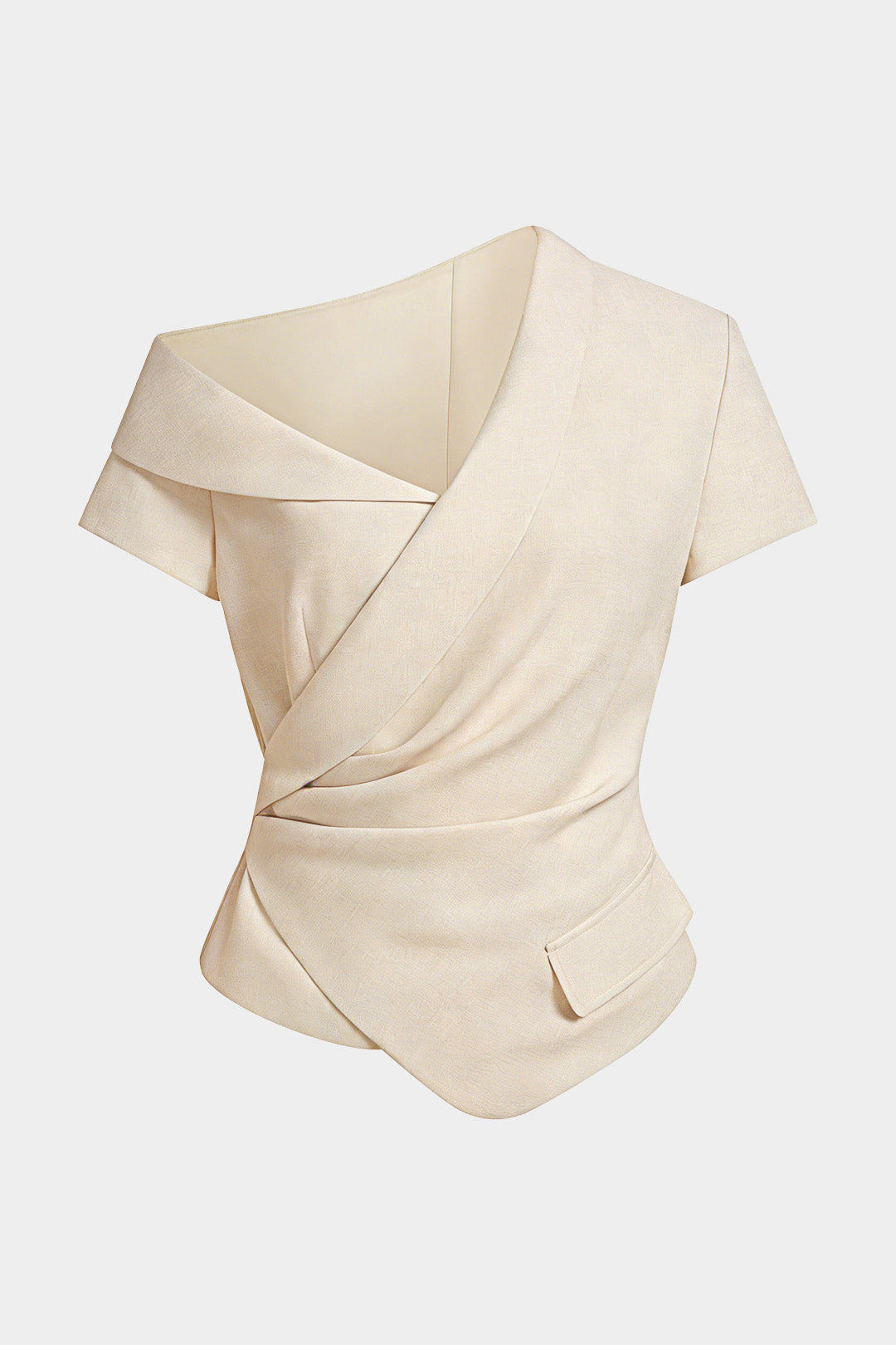 Asymmetrical One Shoulder Ruched Top