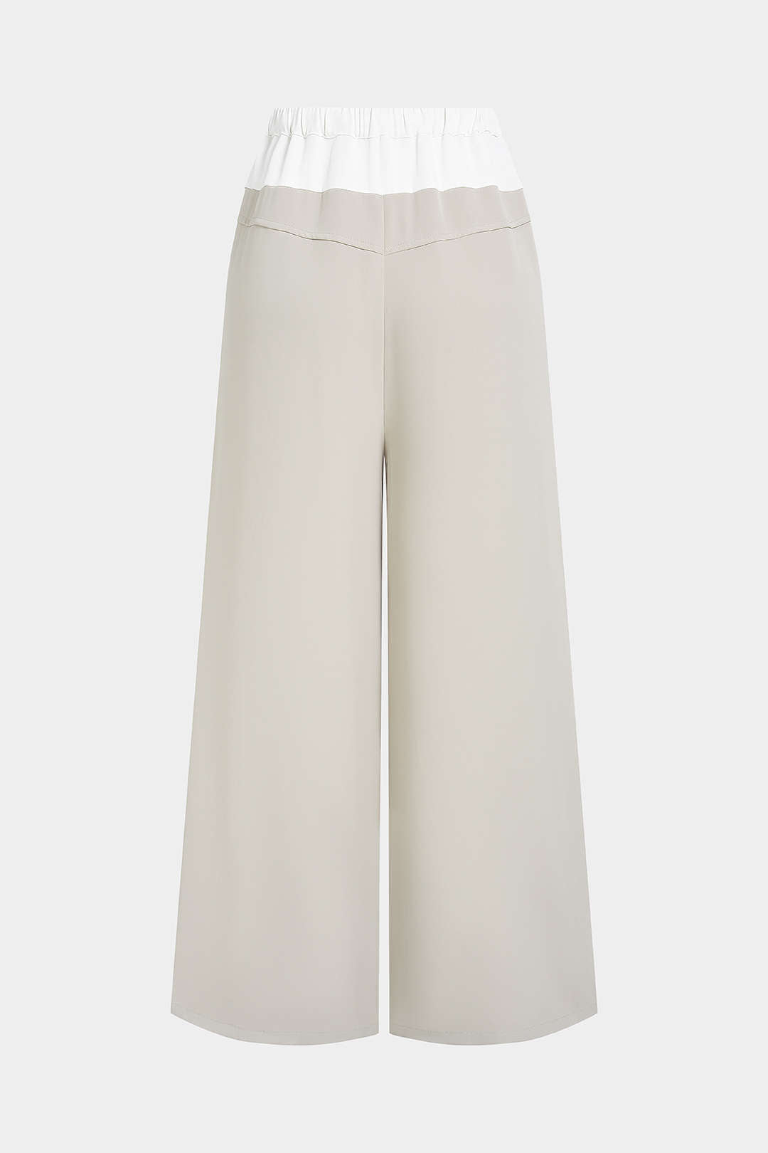 Contrast Drawstring Wide Leg Pants