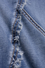 Denim Drawstring Asymmetrical Mermaid Skirt