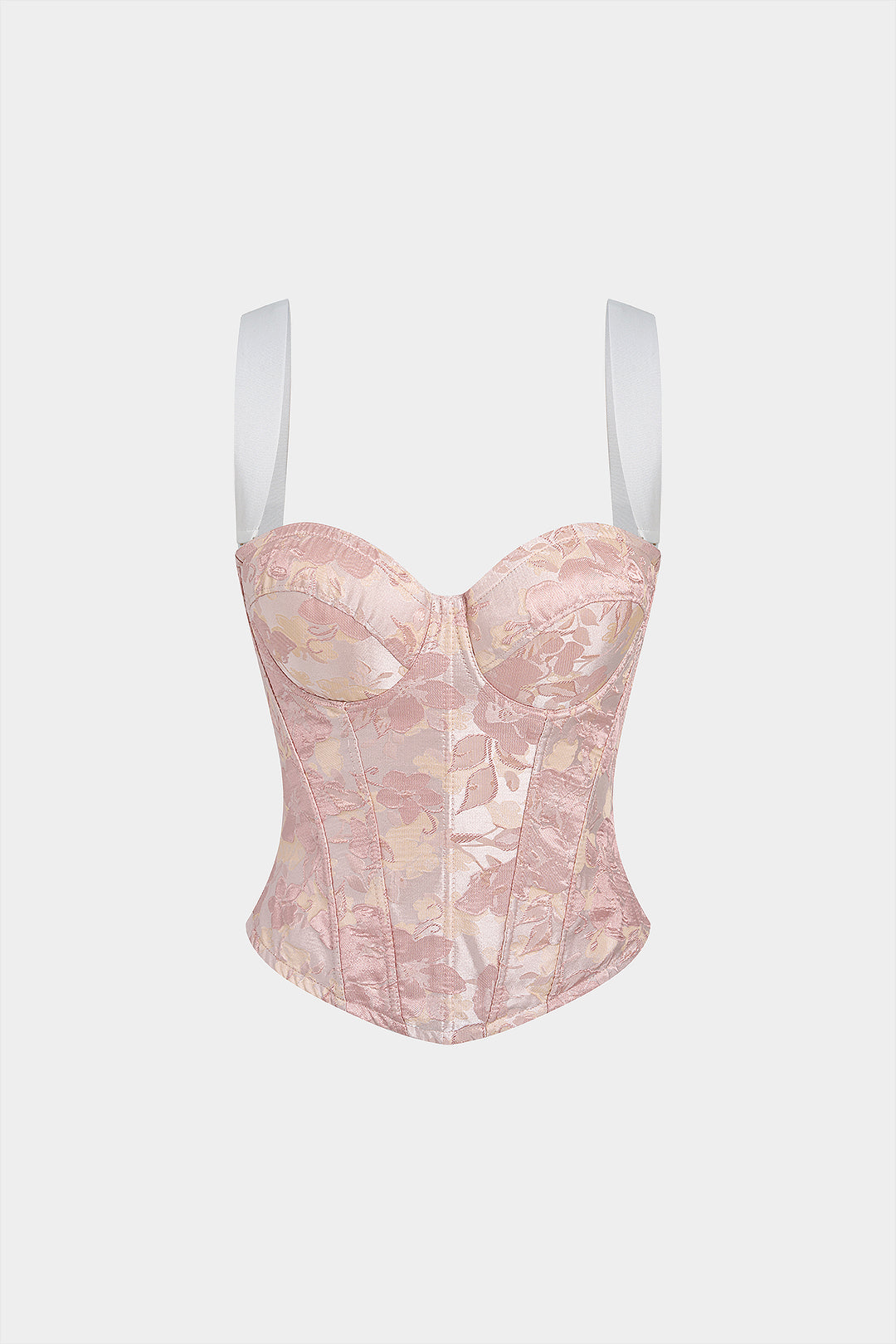 Contrast Jacquard Corset Zipper Cami Top