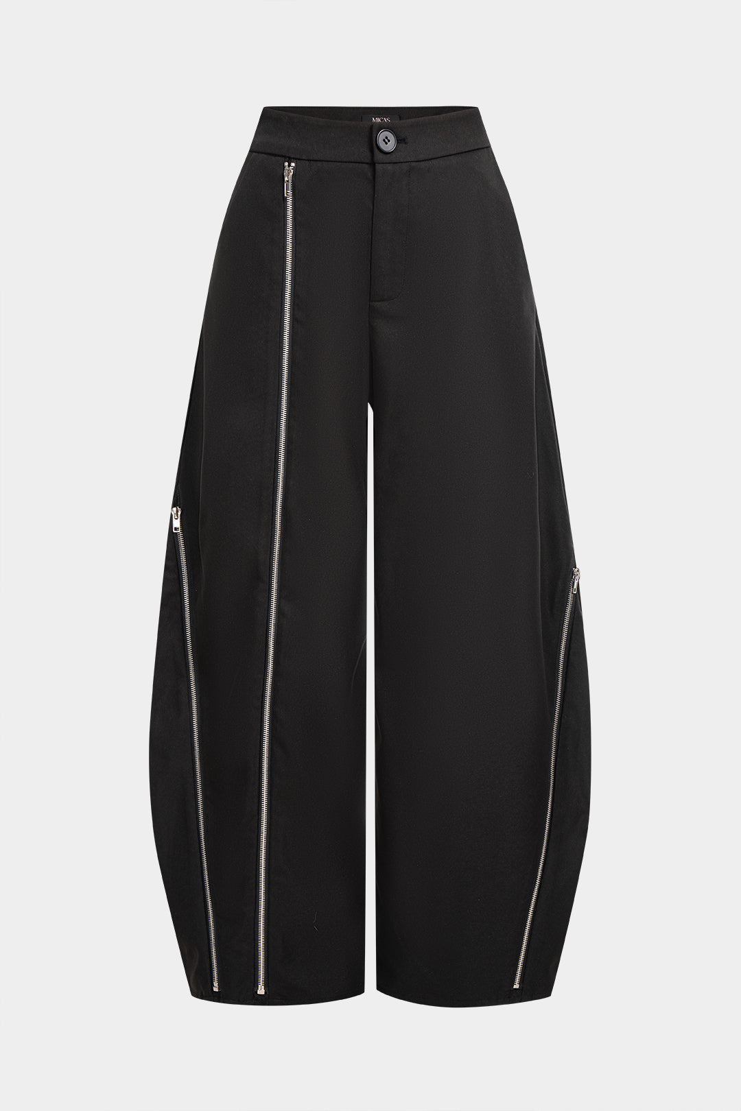Asymmetrical Zipper Wide Leg Pants
