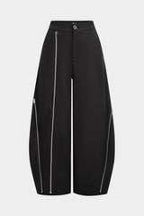 Asymmetrical Zipper Wide Leg Pants