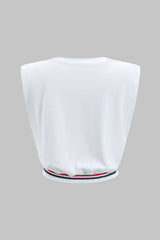 Car Letter Digital Pattern Print Loose Sleeveless T-Shirt