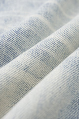 Denim Asymmetrical Frayed Wide Leg Jeans