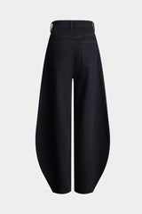 Denim Metallic Barrel Jeans