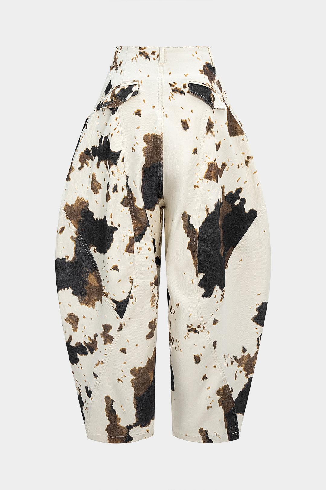 Denim Abstract Splatter Print Wide Leg Jeans