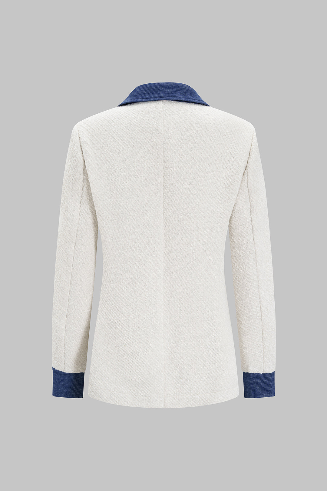 Denim Patchwork Button Blazer
