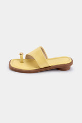 Contrast Open Toe Flats