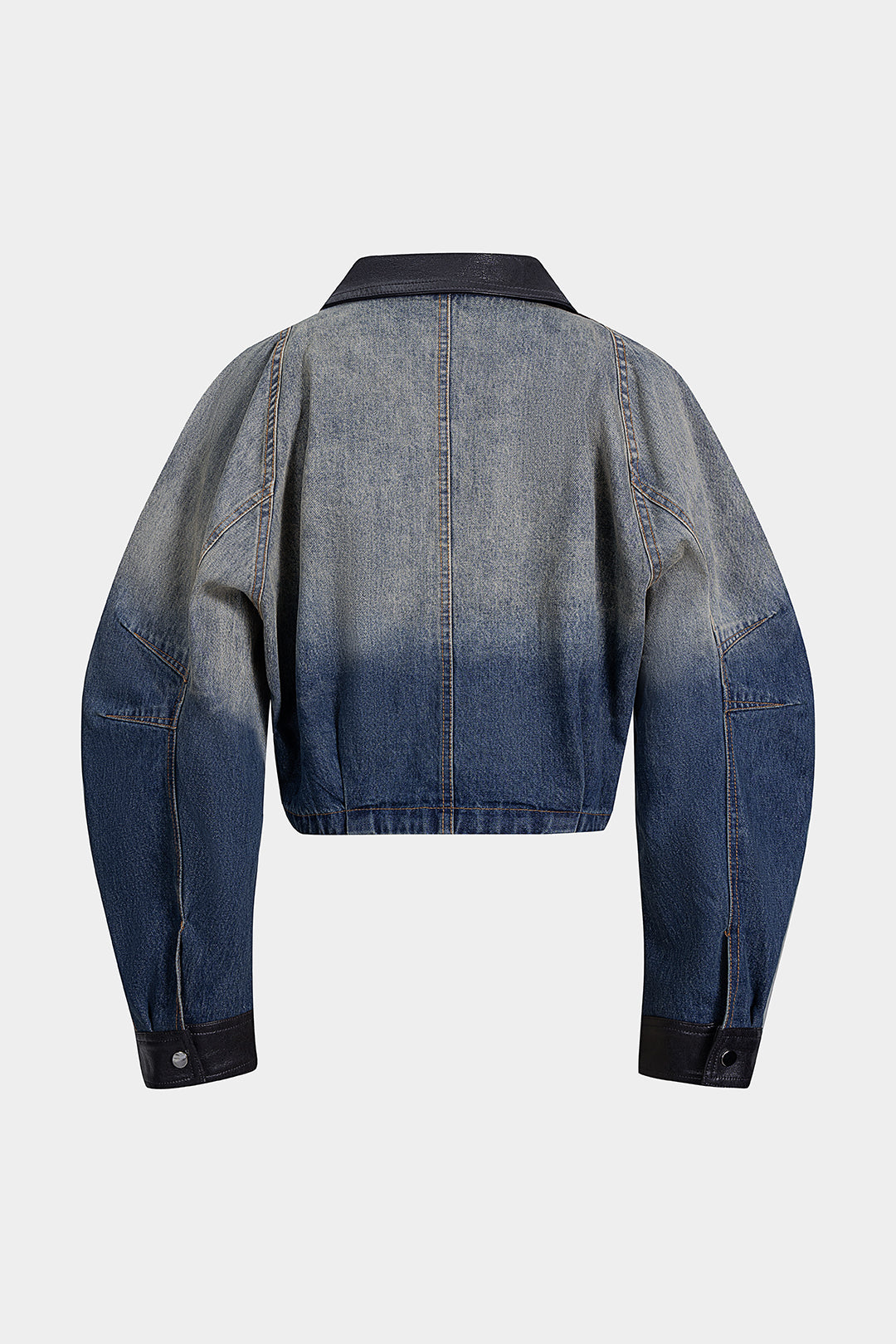 Denim Faux Leather Patchwork Outerwear