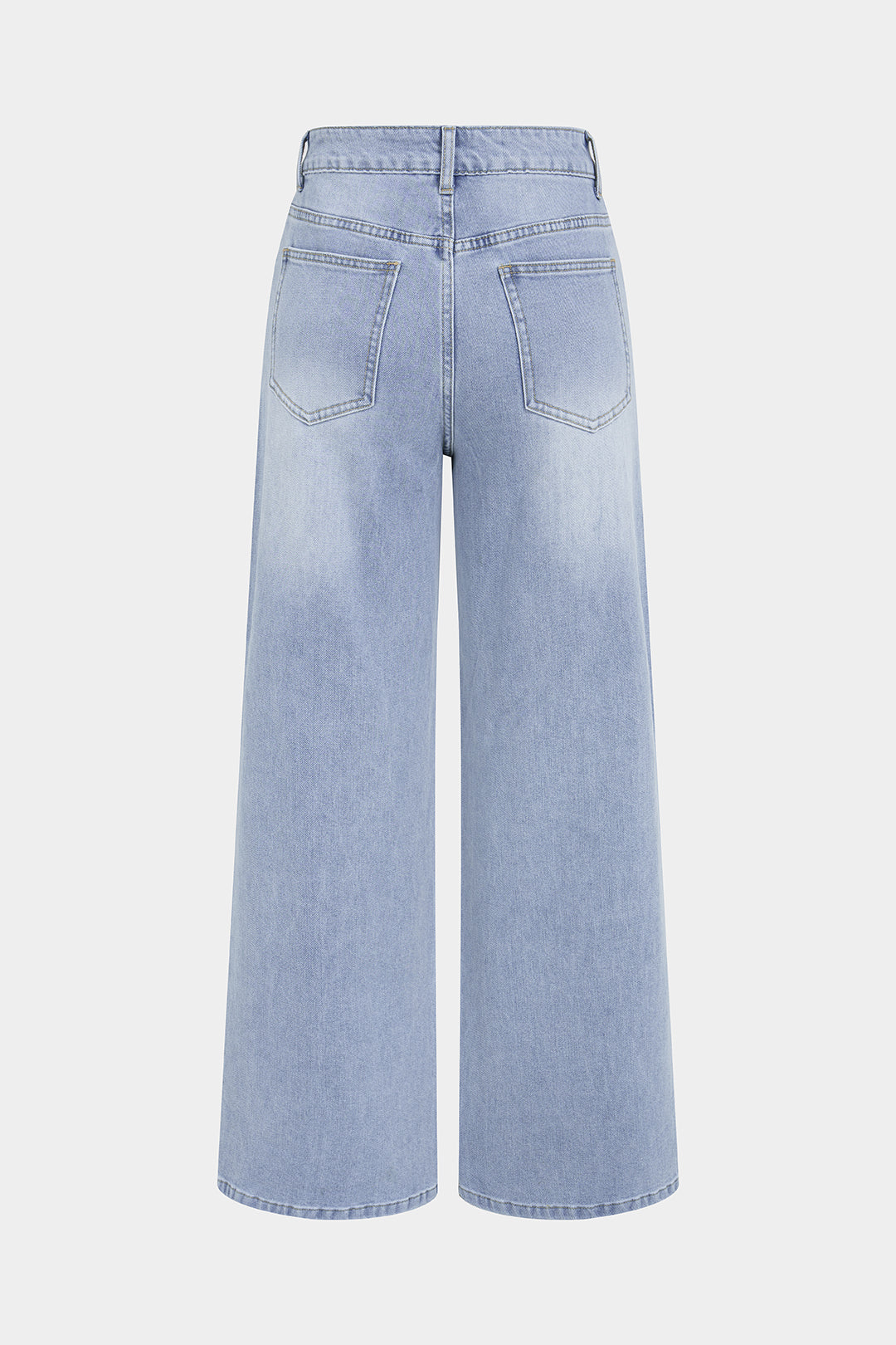 Denim Floral Cut Out Straight Leg Jeans