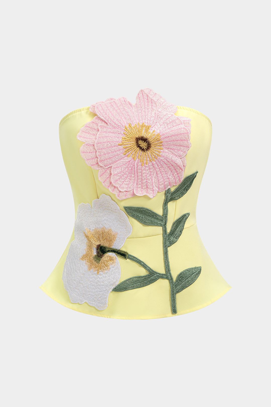 3D Floral Embroidery Tube Top