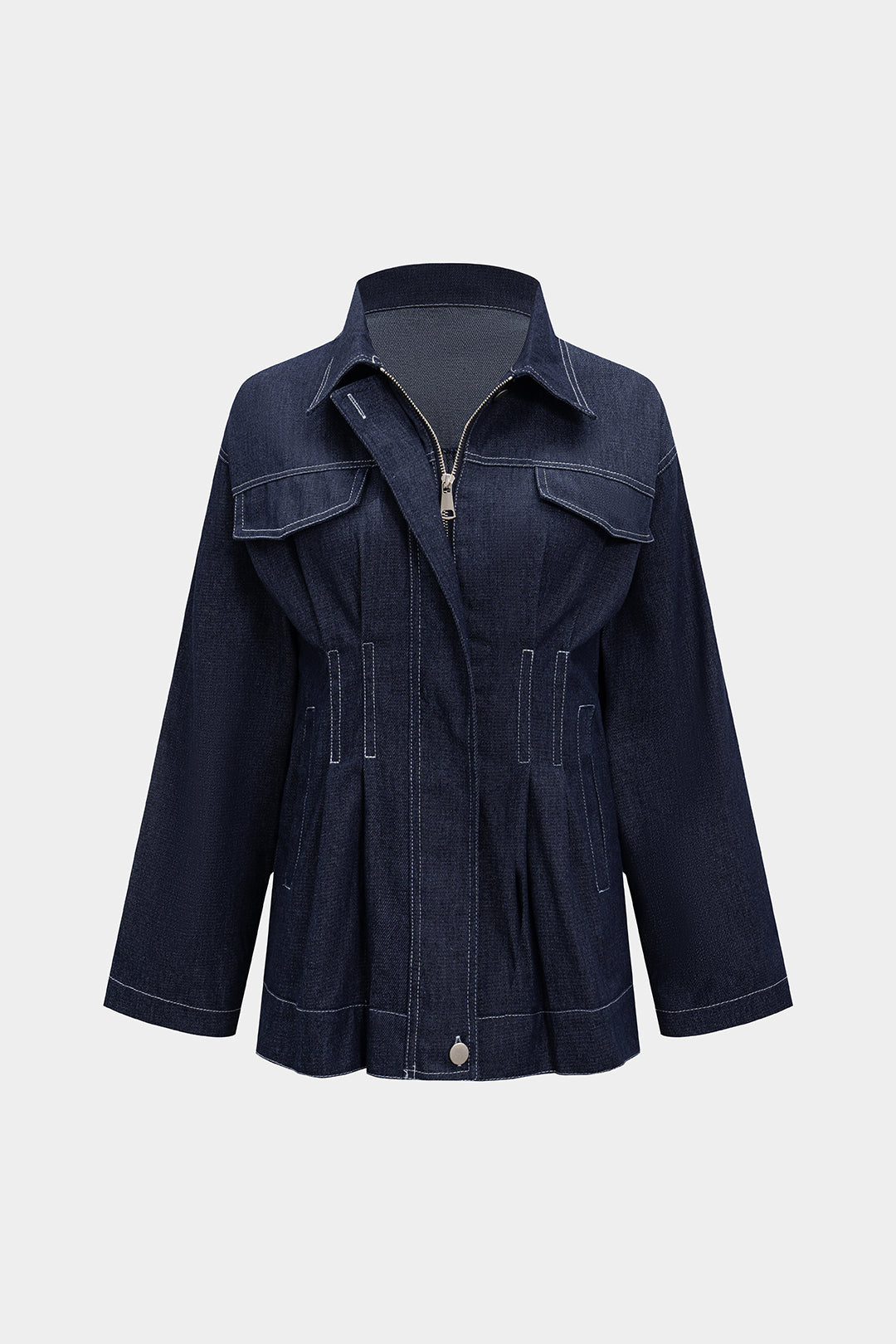 Denim Pleated Outerwear