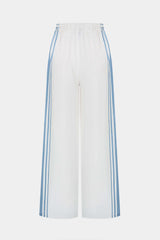 Contrast Satin Tie-Up Wide Leg Pants