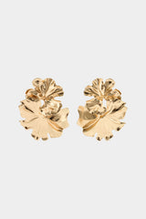 Alloy Wrinkled Irregular Leaf Earrings