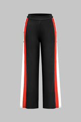 Color Block Wide Leg Trousers