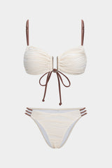 Contrast Tie-Up Bikini Set