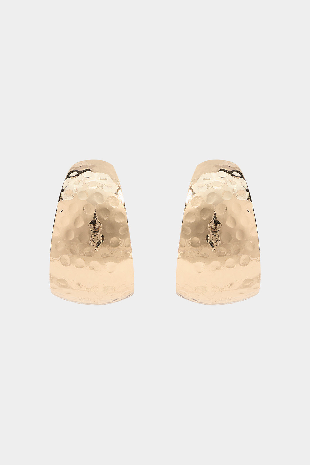 Alloy Textured Hammered C-Shaped Earrings