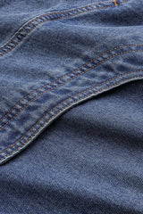 Denim Asymmetrical Zipper Pocket Jeans