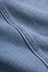 Denim Lapel Button Vest