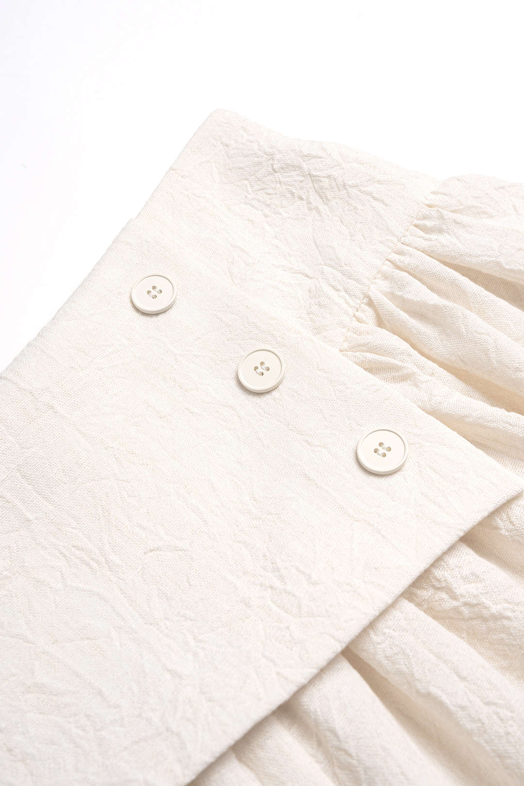 Asymmetrical Button Ruched Wide Leg Pants