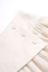 Asymmetrical Button Ruched Wide Leg Pants