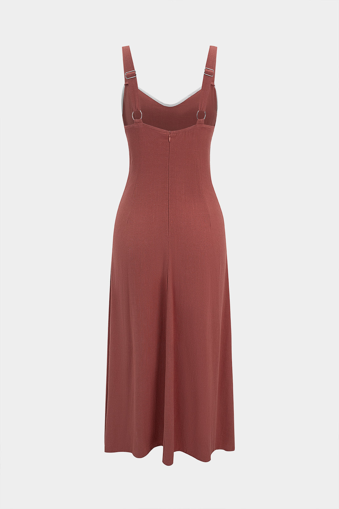 Contrast Binding Slip Sleeveless Midi Dress
