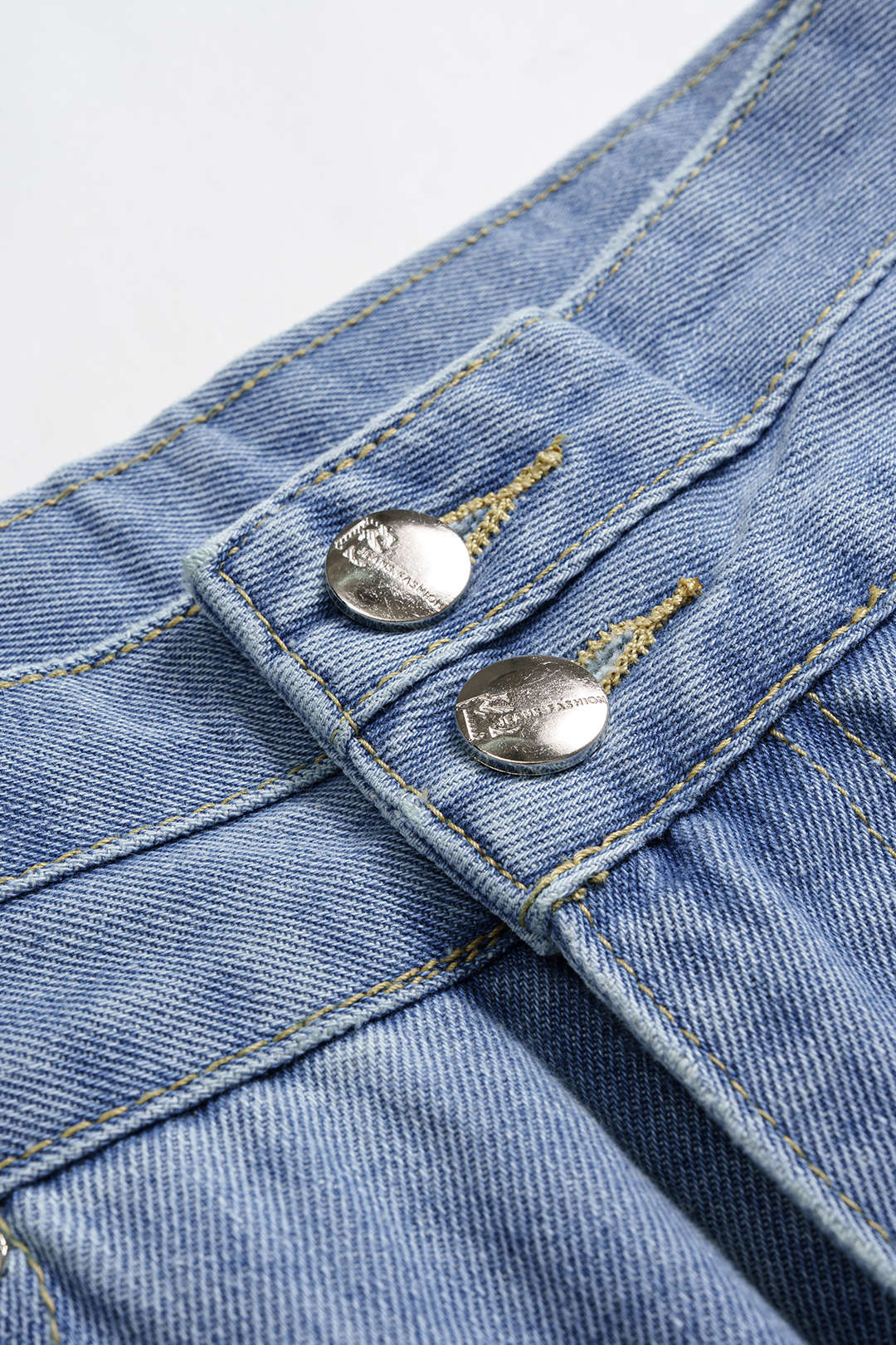 Denim High Waist Straight Leg Jeans