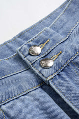 Denim High Waist Straight Leg Jeans