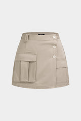 Asymmetrical Pocket Mini Skirt